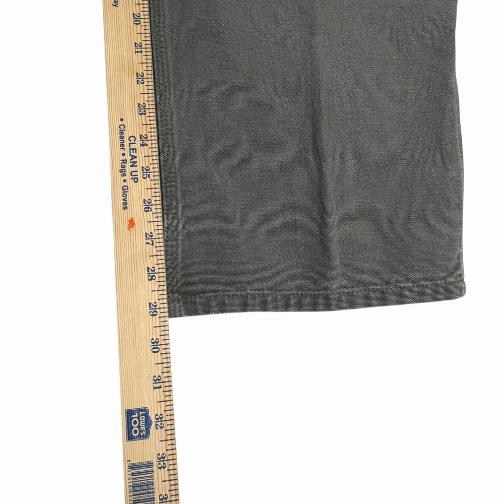 Carhartt Carpenter Duck Pants Canvas Original Dungaree Green 42/43x29 B11 MOS - Picture 7 of 7